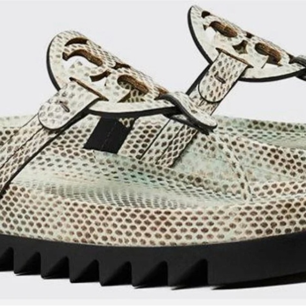 Tory Burch Cream and Black Sandals